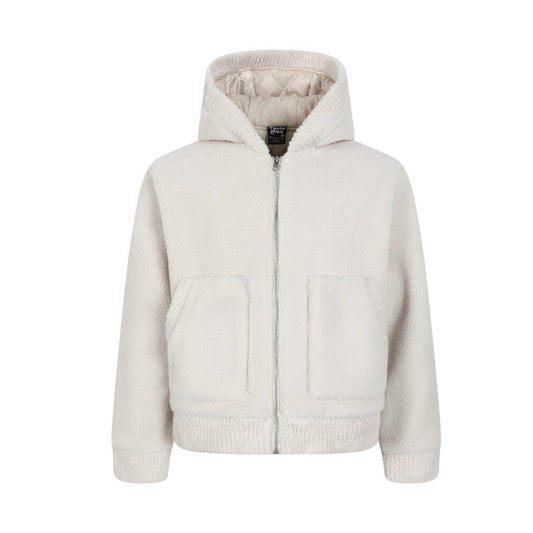 Lamb wool and velvet cotton coat hooded jacket