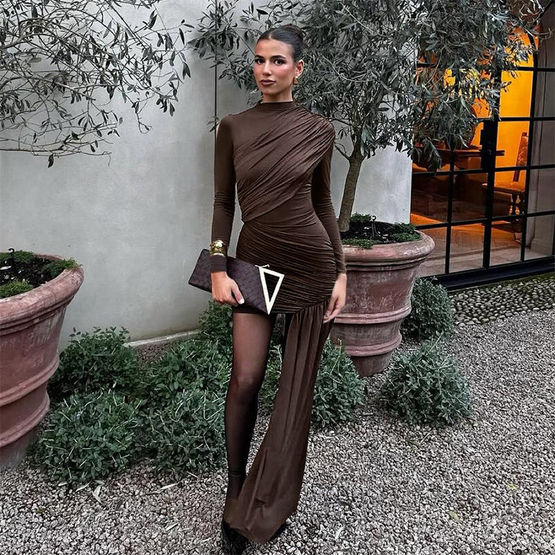 Long sleeved sexy waist cinching slimming waist hugging skirt